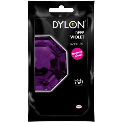 (Deep Violet) DYLON Hand Fabric Dye Sachet For Clothes & Soft Furnishings, 50g (Deep Violet) DYLON Hand Fabric Dye Sachet For Clothes & Soft Furnishings, 50g