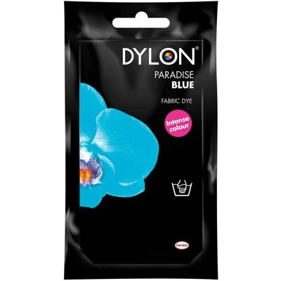 (Paradise Blue) DYLON Hand Fabric Dye Sachet For Clothes & Soft Furnishings, 50g (Paradise Blue) DYLON Hand Fabric Dye Sachet For Clothes & Soft Furnishings, 50g