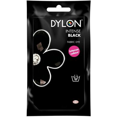 (Intense Black) DYLON Hand Fabric Dye Sachet For Clothes & Soft Furnishings, 50g (Intense Black) DYLON Hand Fabric Dye Sachet For Clothes & Soft Furnishings, 50g