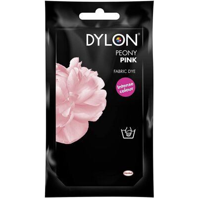 (Peony Pink) DYLON Hand Fabric Dye Sachet For Clothes & Soft Furnishings, 50g (Peony Pink) DYLON Hand Fabric Dye Sachet For Clothes & Soft Furnishings, 50g