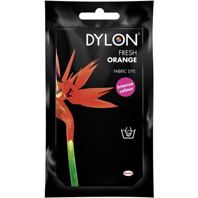 (Fresh Orange) DYLON Hand Fabric Dye Sachet For Clothes & Soft Furnishings, 50g (Fresh Orange) DYLON Hand Fabric Dye Sachet For Clothes & Soft Furnishings, 50g