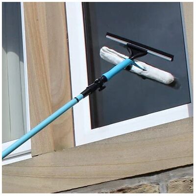 Caprican Extendable Window Squeegee Glass Cleaning Tool Pole Blue 3.5M Caprican Extendable Window Squeegee Glass Cleaning Tool Pole Blue 3.5M