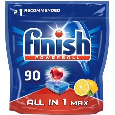 Finish All-in-One Max Dishwasher Tablets, LEMON, 90 Tablets Finish All-in-One Max Dishwasher Tablets, LEMON, 90 Tablets