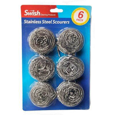 Brand:-Swish Pack of 6 stainless steel scourers Brand:-Swish Pack of 6 stainless steel scourers