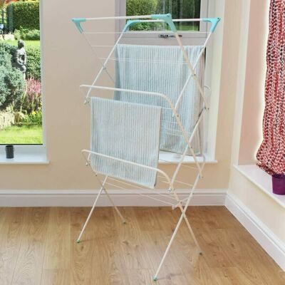 Denny International 3 Tier Folding Winged Clothes Airer Indoor Outdoor Laundry Washing Drying Rack Denny International 3 Tier Folding Winged Clothes Airer Indoor Outdoor Laundry Washing Drying Rack