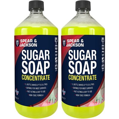 Spear and Jackson - Sugar Soap Concentrate - 2 x 1L - Cleaner Spear and Jackson - Sugar Soap Concentrate - 2 x 1L - Cleaner
