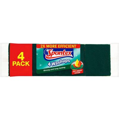 Spontex - Washups General Purpose - Pack of 4 - Sponge scourers Spontex - Washups General Purpose - Pack of 4 - Sponge scourers