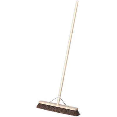 Loops - 600mm Wide Hard Bristled Broom - Wooden Handle - Broom Loops - 600mm Wide Hard Bristled Broom - Wooden Handle - Broom