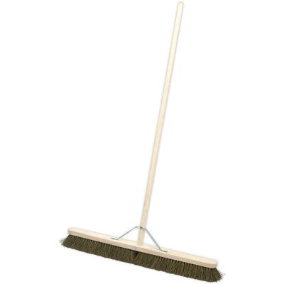 Loops 900mm Extra Wide Hard Bristled Broom - Wooden Handle - Metal Support Beam Loops 900mm Extra Wide Hard Bristled Broom - Wooden Handle - Metal Support Beam