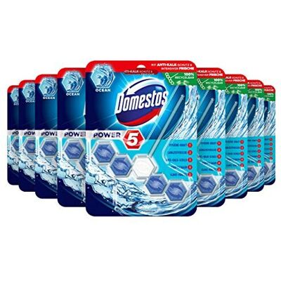 Domestos - Power 5 Ocean - 9-pack - Toilet Rim Block Domestos - Power 5 Ocean - 9-pack - Toilet Rim Block