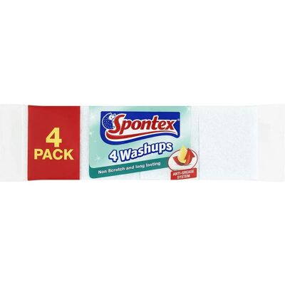 Spontex Washups Non Scratch Sponge Scourers, Pack of 4 Spontex Washups Non Scratch Sponge Scourers, Pack of 4