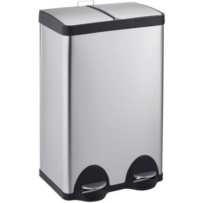 Cooks Professional 60L Recycling Pedal Bin Dual Pedal - Silver Cooks Professional 60L Recycling Pedal Bin Dual Pedal - Silver