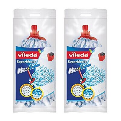 Vileda Supermocio Micro and Cotton Mop Refill - Pack of 2 Vileda Supermocio Micro and Cotton Mop Refill - Pack of 2