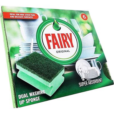Fairy - Original Non Scratch Dual Washing Up Sponge - 6 Pack Fairy - Original Non Scratch Dual Washing Up Sponge - 6 Pack