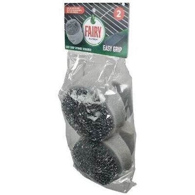 Addis Fairy Platinum Easy Grip Sponge Scourer Pack of 2 Addis Fairy Platinum Easy Grip Sponge Scourer Pack of 2