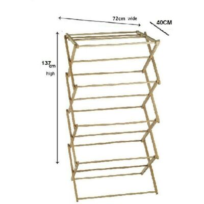 Premzo (4 Tire Airier) Classic Vintage Traditional BAMBOO WOOD Folding Clothes Airer Ho Premzo (4 Tire Airier) Classic Vintage Traditional BAMBOO WOOD Folding Clothes Airer Ho