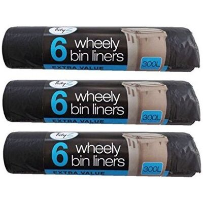 Tidyz - 6 Wheelie Bin Extra Large 300L - Black - Bin Liner Tidyz - 6 Wheelie Bin Extra Large 300L - Black - Bin Liner