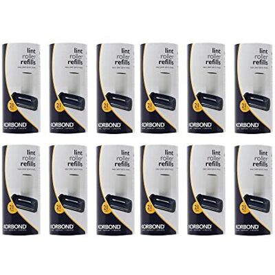 Korbond 12 Pack of Lint Roller Refills - 252 Pre-Cut Sticky Sheets - for ALL Fabric Types Korbond 12 Pack of Lint Roller Refills - 252 Pre-Cut Sticky Sheets - for ALL Fabric Types