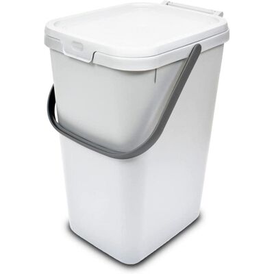 Addis Recycling - 18L White - Metallic Handle - Caddy Addis Recycling - 18L White - Metallic Handle - Caddy