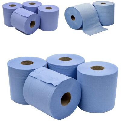 Vivo 6 x Jumbo Workshop Hand Towels Rolls 2 Ply Centre Feed Wipes Embossed Tissue Vivo 6 x Jumbo Workshop Hand Towels Rolls 2 Ply Centre Feed Wipes Embossed Tissue