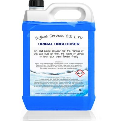Easy HYGIENE URINAL BLUE 5L Descaler & Cleaner - Biocide Acidic Mix Removes Uric/Limescale, O Easy HYGIENE URINAL BLUE 5L Descaler & Cleaner - Biocide Acidic Mix Removes Uric/Limescale, O