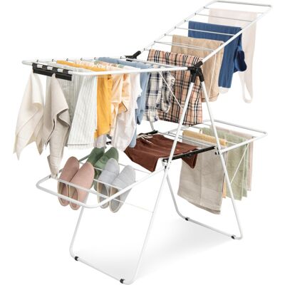 Costway 2-Tier Clothes Rack Foldable Clothes Airer Hanger Standing Drying Rack Costway 2-Tier Clothes Rack Foldable Clothes Airer Hanger Standing Drying Rack