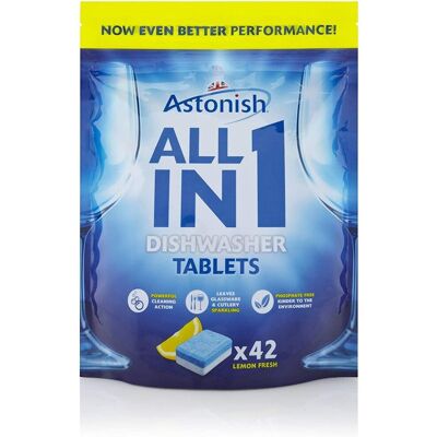 Astonish 5 In 1 Dishwasher Tablets - Lemon 42 Tabs Astonish 5 In 1 Dishwasher Tablets - Lemon 42 Tabs