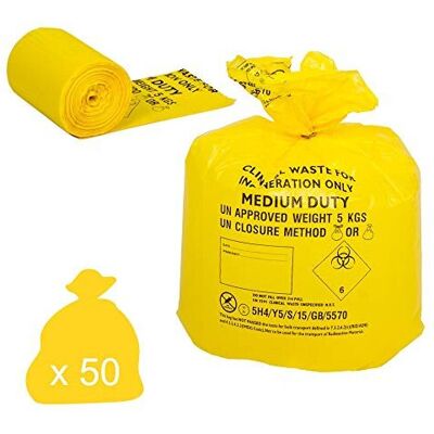 Hanfare CX50CWMD2 Medium Duty Yellow Waste Bag - Waste Bag 50 pcs Hanfare CX50CWMD2 Medium Duty Yellow Waste Bag - Waste Bag 50 pcs