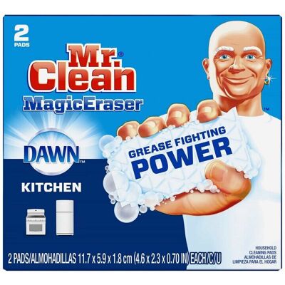 Mr. Clean Magic Eraser Sponge for Kitchen (Pack of 2, 11.7 x 5.9 x 1.8 cm) - Pow Mr. Clean Magic Eraser Sponge for Kitchen (Pack of 2, 11.7 x 5.9 x 1.8 cm) - Pow