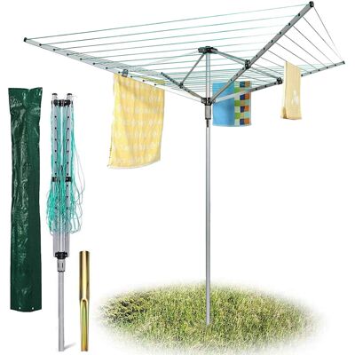 Ezi-Tech 4 Arm Rotary Garden Washing Line Clothes Airer Dryer Ezi-Tech 4 Arm Rotary Garden Washing Line Clothes Airer Dryer