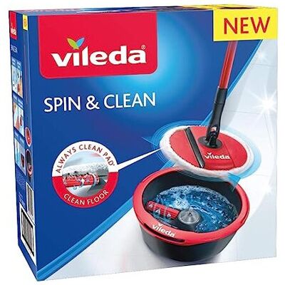 Vileda Spin and Clean Floor Mop and Bucket Set, Spin Mop for Cleaning Floors, Se Vileda Spin and Clean Floor Mop and Bucket Set, Spin Mop for Cleaning Floors, Se