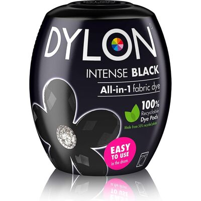 Dylon Washing Machine Fabric Dye Pod Intense Black, 350g Dylon Washing Machine Fabric Dye Pod Intense Black, 350g