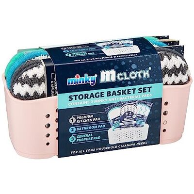 Minky Pink M Cloth Storage Basket Set Minky Pink M Cloth Storage Basket Set