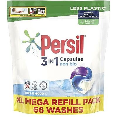 Persil - Non Bio 3 in 1 - XL Mega Refill - 66 Wash - Pods Persil - Non Bio 3 in 1 - XL Mega Refill - 66 Wash - Pods