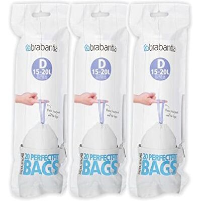 Brabantia Bin liners (15-20 litres (D), pack of 60 Brabantia Bin liners (15-20 litres (D), pack of 60