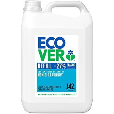 Ecover Non Bio Laundry Detergent 5L Refill, Lavender & Sandalwood, 142 Washes Ecover Non Bio Laundry Detergent 5L Refill, Lavender & Sandalwood, 142 Washes