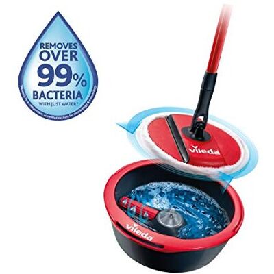 Vileda Spin and Clean Floor Mop and Bucket Set, Spin Mop for Cleaning Floors, Se Vileda Spin and Clean Floor Mop and Bucket Set, Spin Mop for Cleaning Floors, Se