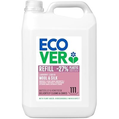 Ecover Delicate Laundry Liquid Waterlily & Honeydew Refill?111 Wash, 5L Ecover Delicate Laundry Liquid Waterlily & Honeydew Refill?111 Wash, 5L