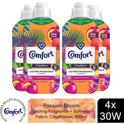 (Buy 4) Comfort Fabric Conditioner Passion Bloom 900ml 30W (Buy 4) Comfort Fabric Conditioner Passion Bloom 900ml 30W