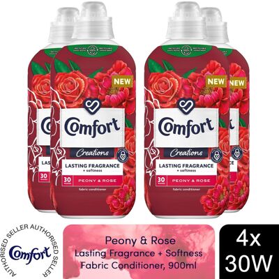 (Buy 4) Comfort Fabric Conditioner Peony & Rose 900ml 30W (Buy 4) Comfort Fabric Conditioner Peony & Rose 900ml 30W