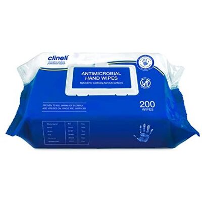 Clinell - CAHW200 - 200 wipes - Antibacterial hand wipe Clinell - CAHW200 - 200 wipes - Antibacterial hand wipe