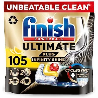 Finish Ultimate Plus Infinity Shine Dishwasher Tablets bulk Scent : Lemon Size: Tot Finish Ultimate Plus Infinity Shine Dishwasher Tablets bulk Scent : Lemon Size: Tot