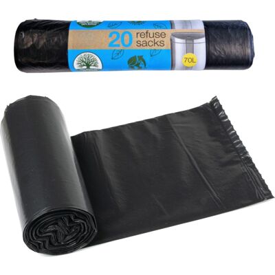 LND Gifts (60 Bin Bags) Refuse Sacks High Quality 70 Litre Black Bin Bags LND Gifts (60 Bin Bags) Refuse Sacks High Quality 70 Litre Black Bin Bags