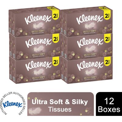 Kleenex Ultra Soft Facial Tissues Ideal for Colds or Allergies- 12 Boxes Kleenex Ultra Soft Facial Tissues Ideal for Colds or Allergies- 12 Boxes