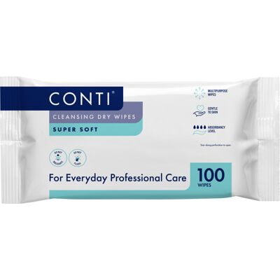 Conti Lite Conti Soft Large Patient Vernacare Dry Wipes - 30 x 28 cm - 6 Packs of 100 Conti Lite Conti Soft Large Patient Vernacare Dry Wipes - 30 x 28 cm - 6 Packs of 100