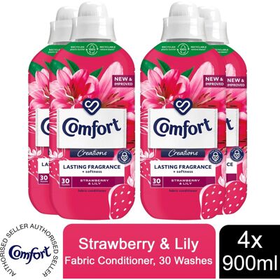 Comfort Creations - StrawberryLily - 900ml - 4pk - Fabric Softener Comfort Creations - StrawberryLily - 900ml - 4pk - Fabric Softener
