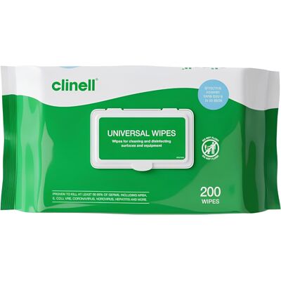 Clinell Universal Cleaning and Disinfectant Wipes for Surfaces (BCW200) The Orig Clinell Universal Cleaning and Disinfectant Wipes for Surfaces (BCW200) The Orig