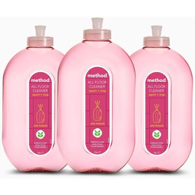 Method Floor Cleaner, Wild Rhubarb, 739 ml (Pack of 3) Method Floor Cleaner, Wild Rhubarb, 739 ml (Pack of 3)