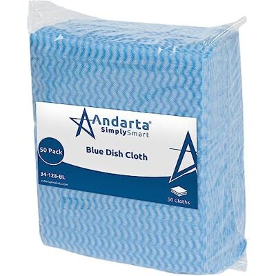 Andarta Blue J All Purpose Dish Cleaning Cloth - Pack of 50 Cloths Multipack Cloth to Andarta Blue J All Purpose Dish Cleaning Cloth - Pack of 50 Cloths Multipack Cloth to