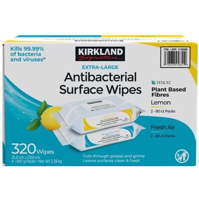 Kirkland Signature - Antibacterial Wipes - 320 - Wipes Kirkland Signature - Antibacterial Wipes - 320 - Wipes